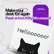 Flüchtige Blick-a-Boo Kitty Mousepad