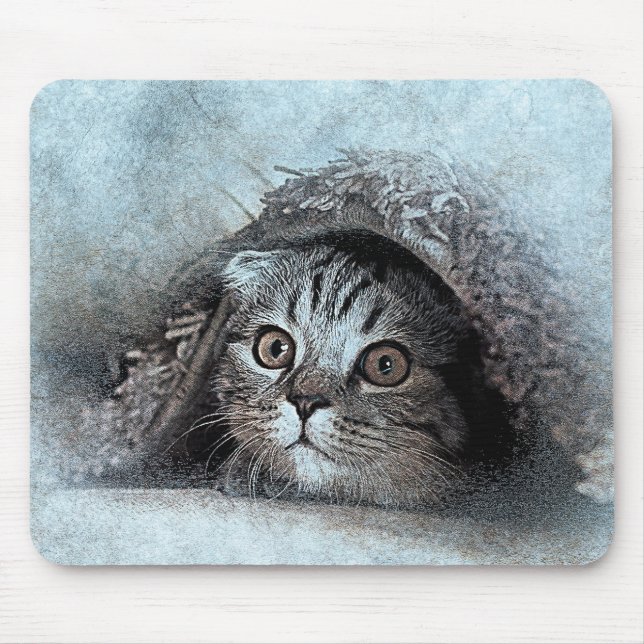 Flüchtige Blick A Boo Kitty Portrait | ABSTRAKT |  Mousepad (Vorne)