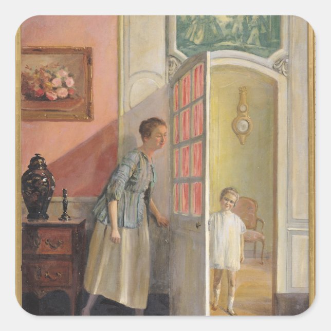 Flüchtige Blick-a-Boo Quadratischer Aufkleber (Vorderseite)