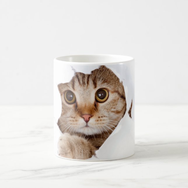 Flüchtige Blick-a-Mew - Adorable Cat Face Kaffeetasse (Mittel)