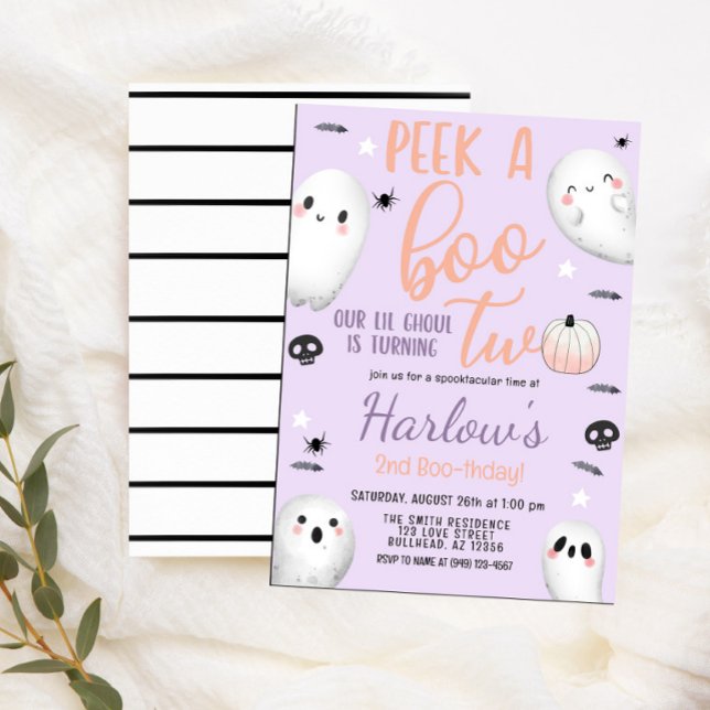 Flüchtige Blick ein Boo Ghost Pastell Lila Hallowe Einladung (Von Creator hochgeladen)