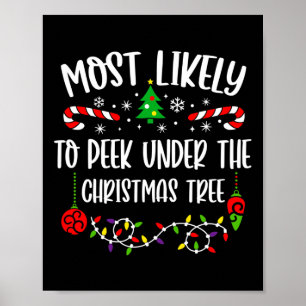 Flüchtige Blick unter der Weihnachtsbaumfamilie am Poster