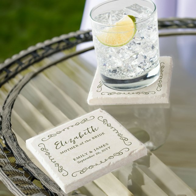 Flüchtige Doodle-Rahmen-Geschenke für Farbensehen Steinuntersetzer (Wedding Coasters - customize to any color and for anyone in your wedding party)