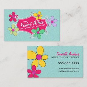 Flüchtige Floral- und Doodrahmen Visitenkarte