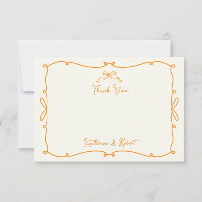 Flüchtige Hand gezeichnete Bogen Hochzeit Danke Ka (Vorderseite)
