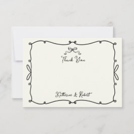 Flüchtige Hand gezeichnete Bogen Hochzeit Danke Ka