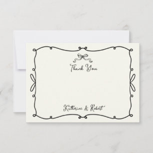 Flüchtige Hand gezeichnete Bogen Hochzeit Danke Ka