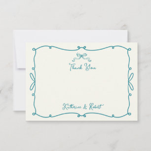 Flüchtige Hand gezeichnete Bogen Hochzeit Danke Ka