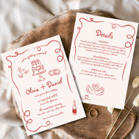 Flüchtige Hand Rote Details Hochzeit