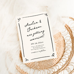 Flüchtige handgezeichnete Hochzeit Einladung