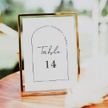Flüchtige Kalligrafie-Script-Rahmen-Hochzeit Tischnummer<br><div class="desc">Modernes und elegantes Design gedruckt Whimsical Minimal Script Arch Frame Wedding Tischnummer, die mit Ihrem Text angepasst werden kann und fügen Sie jede Tischnummer Karte zu Ihrem Warenkorb, eins nach dem anderen. Bitte klicken Sie auf den Button "Anpassen" und verwenden Sie unser Design-Tool, um diese Vorlage zu ändern. Karo im...</div>