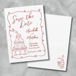 Flüchtige, rot gezeichnete Hochzeit retten das Dat Save The Date