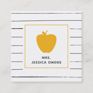 Flüchtige Streifen-goldenes gelbes Quadratische Visitenkarte