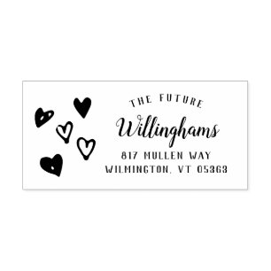 Flüchtige, von Hand gezogene Herzen   Hochzeit Permastempel