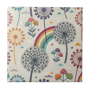 Flüchtiger Regenbogen und botanische Lüster Fliese