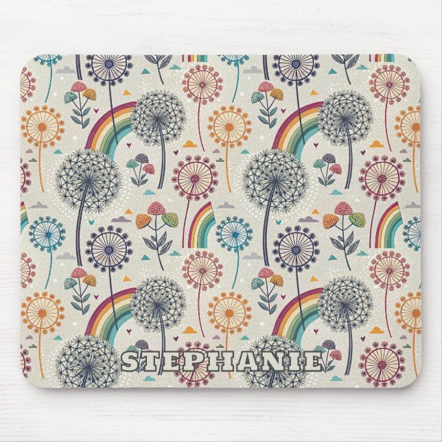 Flüchtiger Regenbogen und botanische Lüster Mousepad (Vorne)