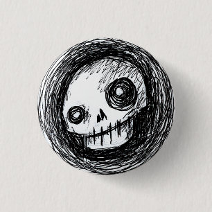 Flüchtiger Schädel Button