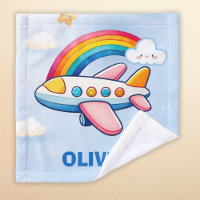 Flüchtiges Flugzeug mit Regenbogen