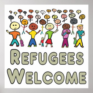 Flüchtlinge willkommen poster