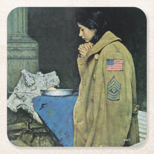 Flüchtlings-Erntedank Rechteckiger Pappuntersetzer