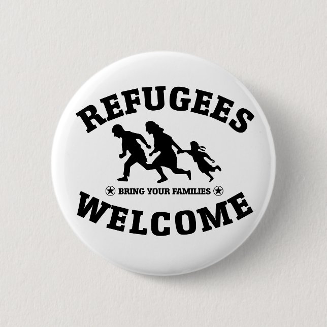 Flüchtlings-Willkommen Button (Vorderseite)