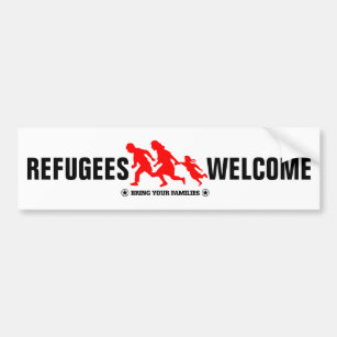 Flüchtlings-Willkommen holen Ihre Familien Autoaufkleber