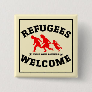 Flüchtlings-Willkommen holen Ihre Familien Button