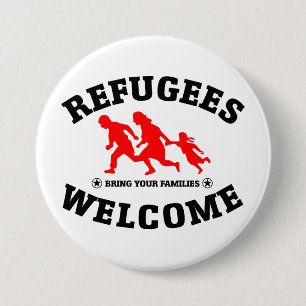 Flüchtlings-Willkommen holen Ihre Familien Button
