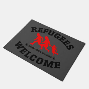 Flüchtlings-Willkommen holen Ihre Familien Fußmatte