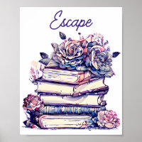Fluchtstapel alter Vintager Bücher mit Rose