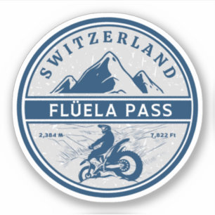 Flüela-Pass Schweizer-Alpen-Motorrad-Tour Aufkleber