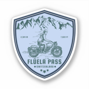Flüela-Pass Schweizer-Alpen-Motorrad-Tour Aufkleber