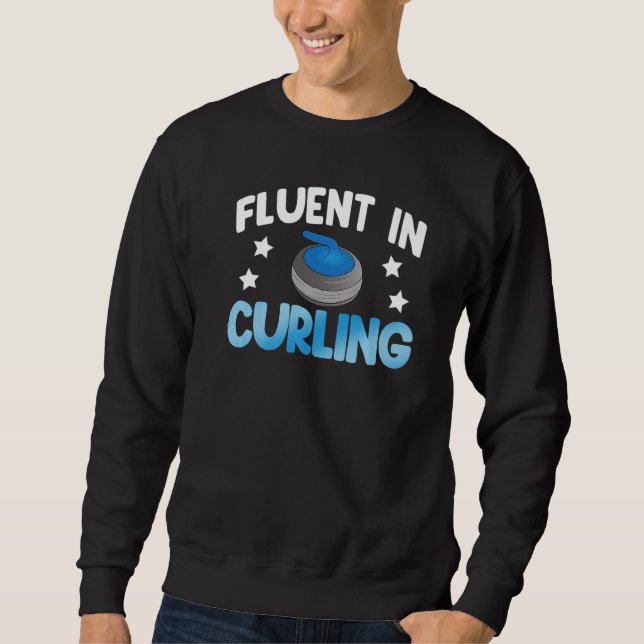 Fluent In Curling  Women World's Greatest Curling  Sweatshirt (Vorderseite)