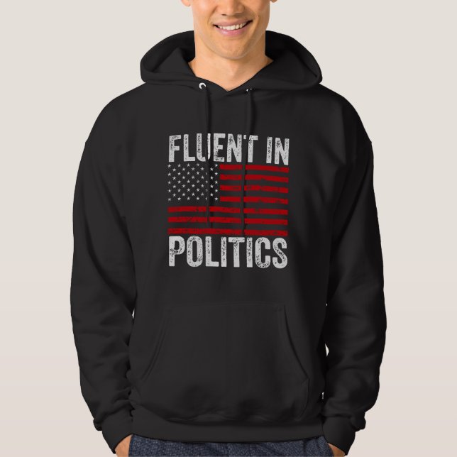 Fluent in der Politik Hoodie (Vorderseite)
