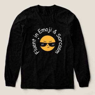 "Fluent in Emoji and Sarcasm" Funny Women's Tri-Blend Shirt