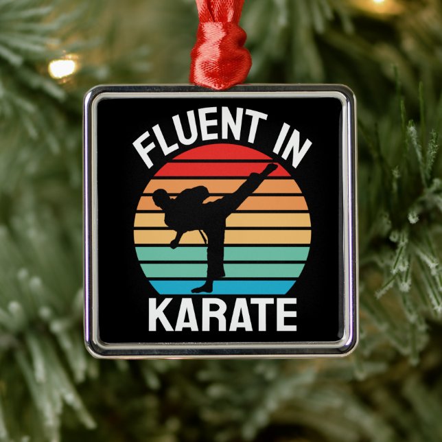 Fluent in Karate Funny Karate Ornament Aus Metall (Baum)