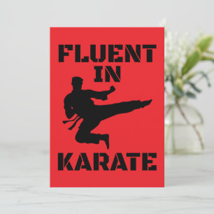 Fluent in Karate Funny Karate T - Shirt Einladung