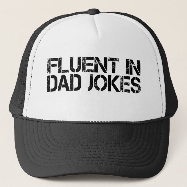 Fluent in Vater Jokes Funny Vatertag Truckerkappe (Vorderseite)