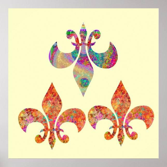 Fluer-de-Lis: Fröhliche Muster von Navin Poster (Vorne)