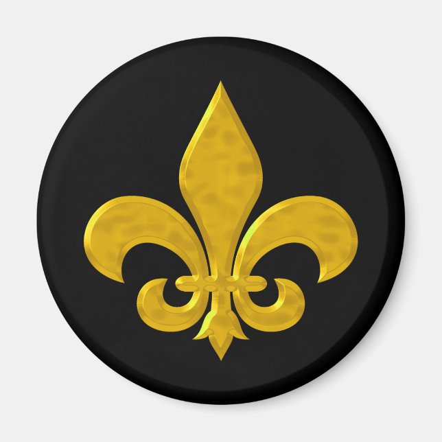 Fluer De Lis Hammered Gold Magnet (Vorne)