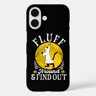 Fluff Around and Find Out Halloween Horror Katze iPhone 16 Hülle