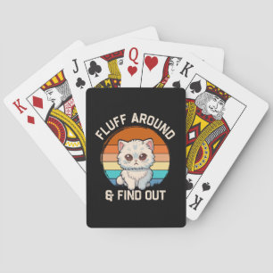 Fluff Around und Find Out Lustiger Retro-Kater Spielkarten