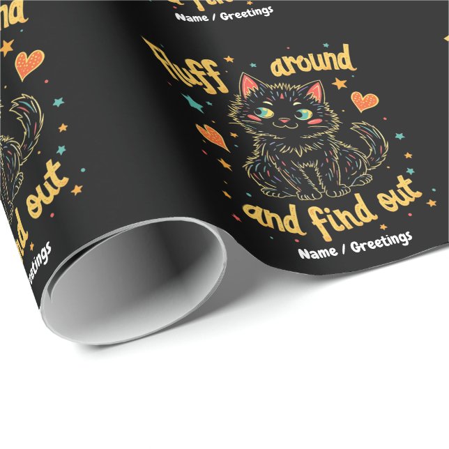 Fluff Around und finde das perfekte Meme heraus  Geschenkpapier (Rolleneckpunkt)