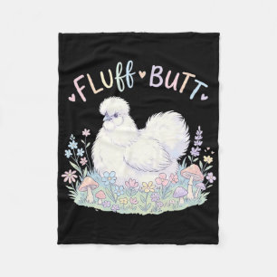Fluff Butt Silkie Huhn Cute Cottagecore Pilz Fleecedecke