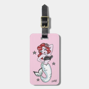 Fluff Mermaid Gepäckmarke in Rosa Gepäckanhänger
