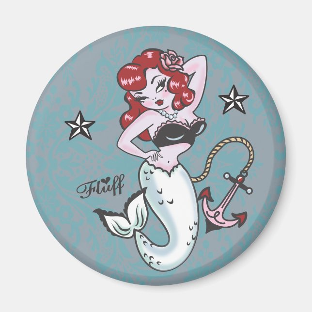 Fluff Molly Mermaid Magnet (Vorne)