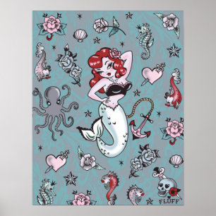Fluff Molly Mermaid Poster