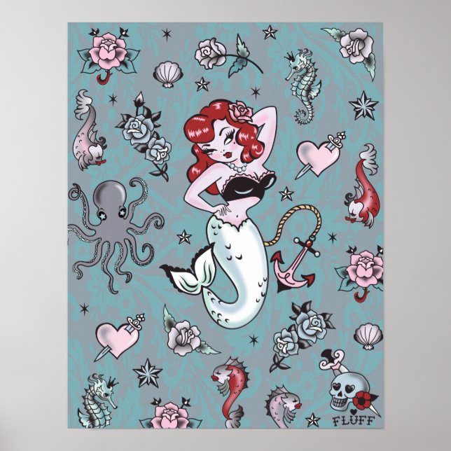 Fluff Molly Mermaid Poster (Vorne)