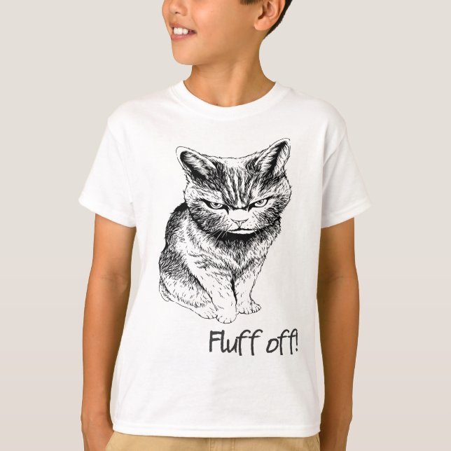 Fluff Off Cat T-Shirt (Vorderseite)