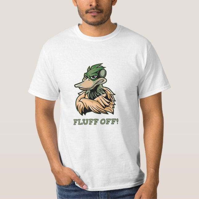 Fluff Off Funny Duck t-shirt design (Vorderseite)